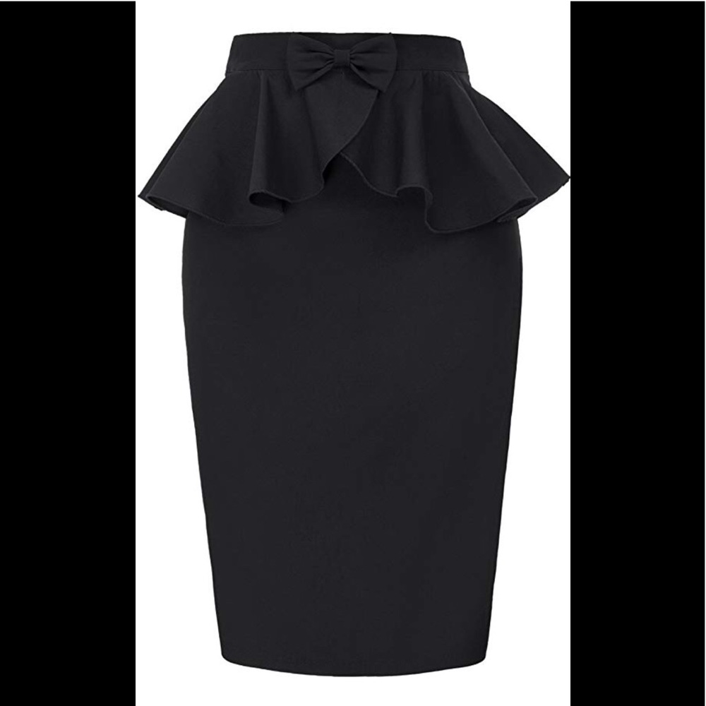 Black peplum skirt
